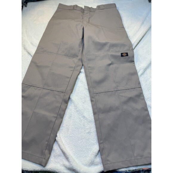 NWT Men’s Dickies Twill Work Pants Loose Fit Double Knee Dark Khaki 36x30 - Picture 1 of 6